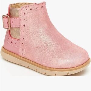 Stride Rite Agnes Pink Glitter Boots, Size 6.5